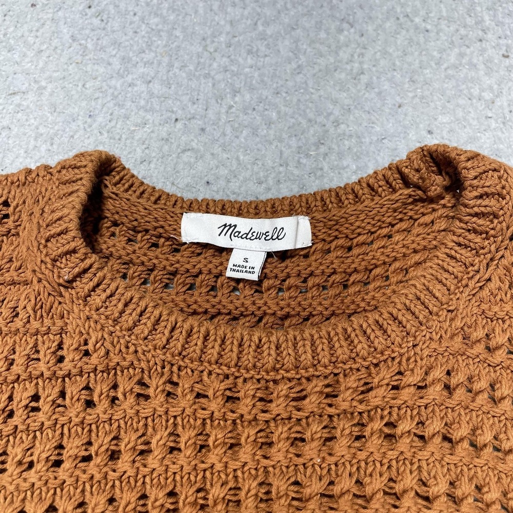 Madewell Sweater Vest Womens Small Brown Textured Knit Sleeveless Tank Top - Picture 2 of 6